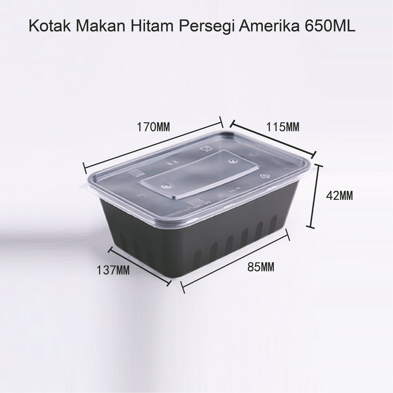 Kotak Makan Plastik Persegi Panjang 6
