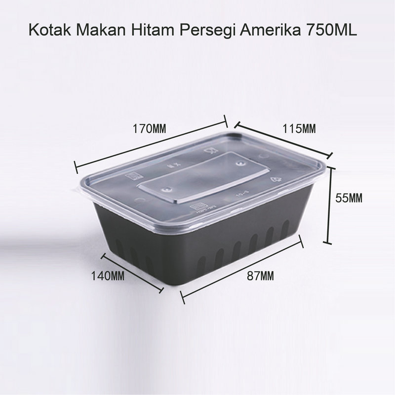 Kotak Makan Plastik Persegi Panjang 7
