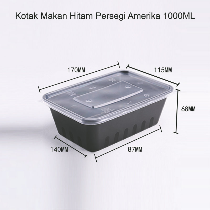Kotak Makan Plastik Persegi Panjang 8